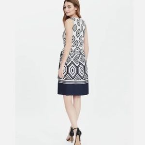 Banana Republic Navy and White Geometric Pattern Wrap Dress Size 2
